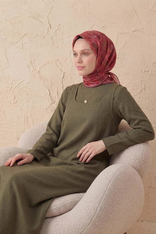 Soft Eşarp Melodi Desen Kırmızı 90x90 - Soft Eşarp - | Silk Home