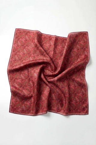 Soft Eşarp Melodi Desen Kırmızı 90x90 - Soft Eşarp - | Silk Home