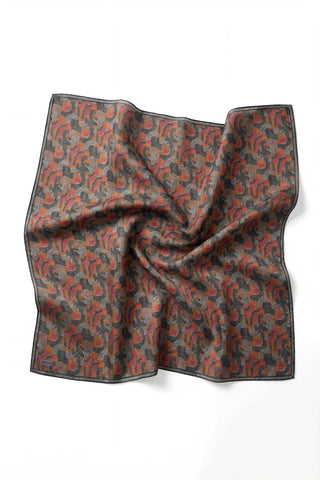 Soft Eşarp Melodi Desen Koyu Gri 90x90 - Soft Eşarp - | Silk Home