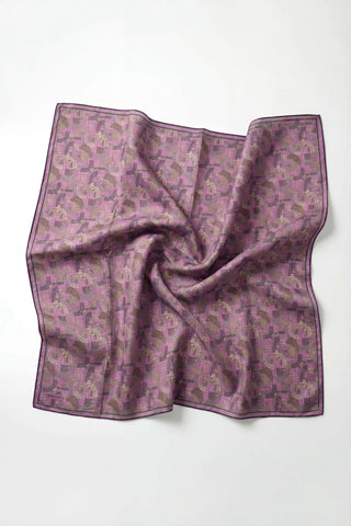 Soft Eşarp Melodi Desen Leylak 90x90 - Soft Eşarp - | Silk Home