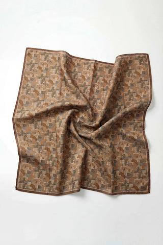 Soft Eşarp Melodi Desen Mocha 90x90 - Soft Eşarp - | Silk Home