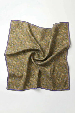 Soft Eşarp Melodi Desen Olive 90x90 - Soft Eşarp - | Silk Home