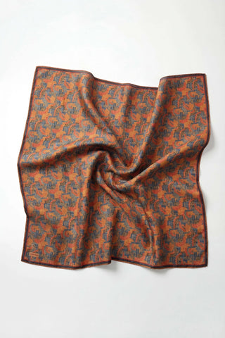 Soft Eşarp Melodi Desen Pas Rengi 90x90 - Soft Eşarp - | Silk Home