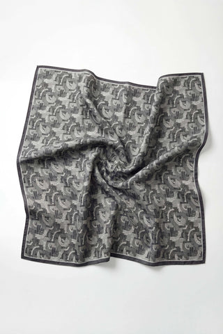 Soft Eşarp Melodi Desen Siyah 90x90 - Soft Eşarp - | Silk Home