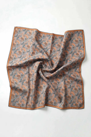 Soft Eşarp Melodi Desen Turuncu 90x90 - Soft Eşarp - | Silk Home