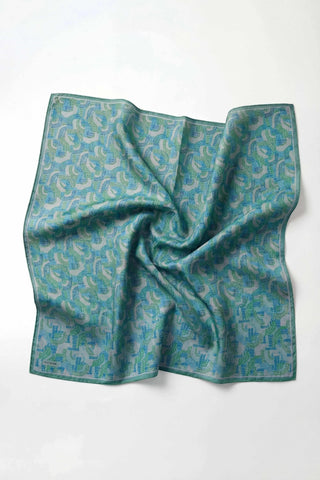 Soft Eşarp Melodi Desen Yeşil 90x90 - Soft Eşarp - | Silk Home
