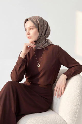 Soft Eşarp Metalik Gri 90x90 - Soft Eşarp - | Silk Home