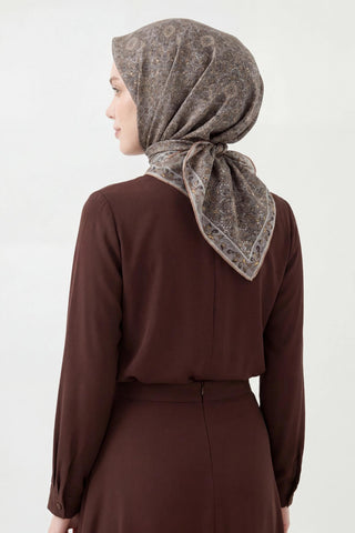 Soft Eşarp Metalik Gri 90x90 - Soft Eşarp - | Silk Home