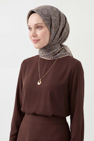 Soft Eşarp Metalik Gri 90x90 - Soft Eşarp - | Silk Home