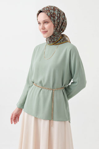 Soft Eşarp Mini Floral Acı Kahve