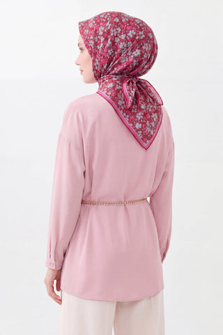 Soft Eşarp Mini Floral Bordo