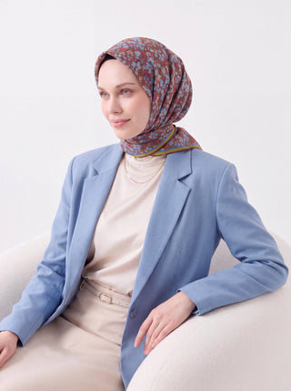 Soft Eşarp Mini Floral Çikolata Kahve