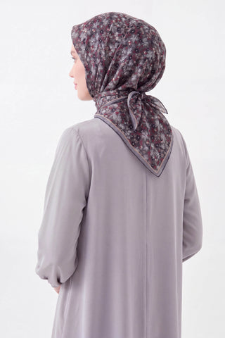 Soft Eşarp Mini Floral Füme