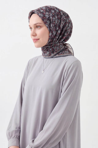 Soft Eşarp Mini Floral Füme