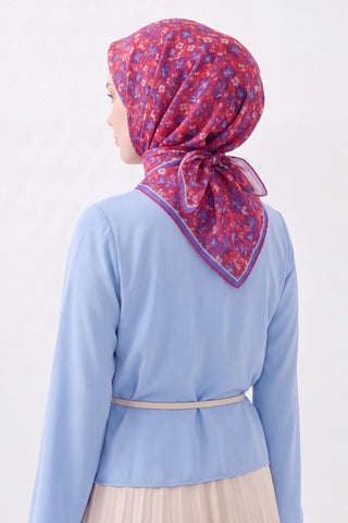 Soft Eşarp Mini Floral Fuşya