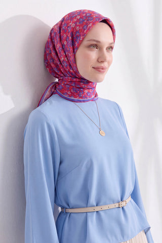 Soft Eşarp Mini Floral Fuşya