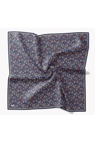 Soft Eşarp Mini Floral Gece Mavisi