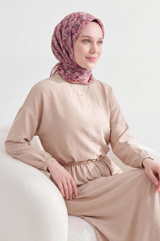 Soft Eşarp Mini Floral Gri