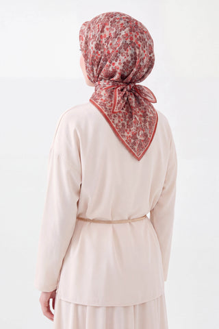 Soft Eşarp Mini Floral Koyu Kırmızı
