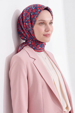 Soft Eşarp Mini Floral Lacivert