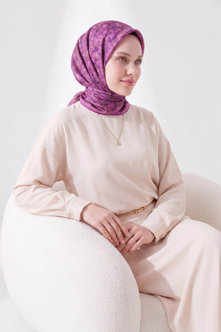 Soft Eşarp Mini Floral Pembe