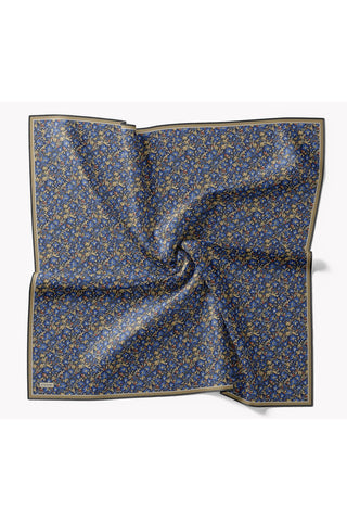 Soft Eşarp Mini Floral Saks Mavisi