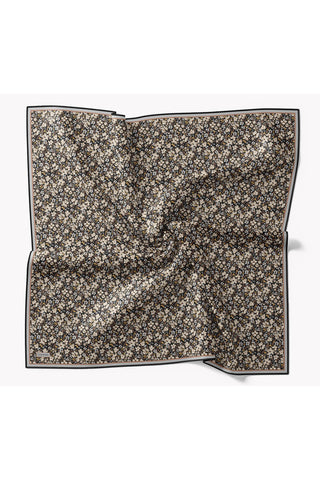 Soft Eşarp Mini Floral Siyah