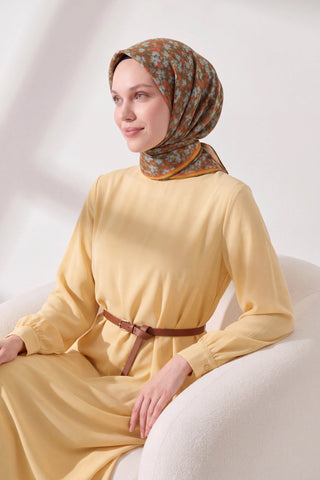 Soft Eşarp Mini Floral Yeşil