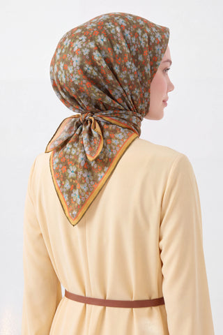 Soft Eşarp Mini Floral Yeşil