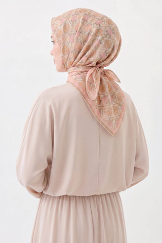 Soft Eşarp Minimal Motif Açık Bej - Soft Eşarp - | Silk Home