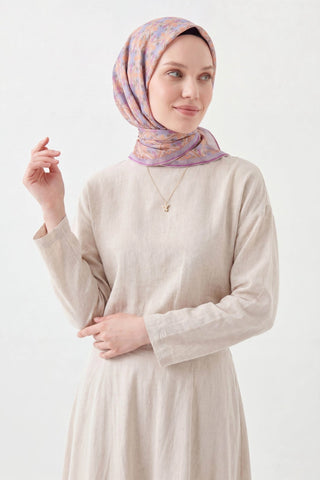 Soft Eşarp Minimal Motif Fuşya - Soft Eşarp - | Silk Home