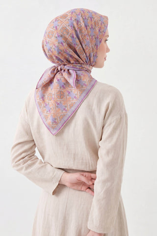 Soft Eşarp Minimal Motif Fuşya - Soft Eşarp - | Silk Home