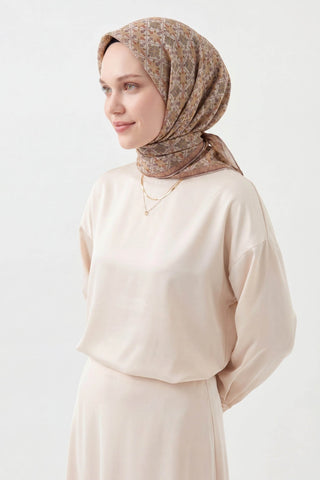 Soft Eşarp Minimal Motif Gri - Soft Eşarp - | Silk Home