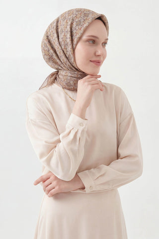 Soft Eşarp Minimal Motif Gri - Soft Eşarp - | Silk Home