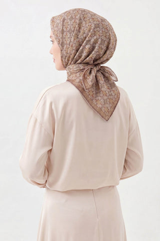 Soft Eşarp Minimal Motif Gri - Soft Eşarp - | Silk Home