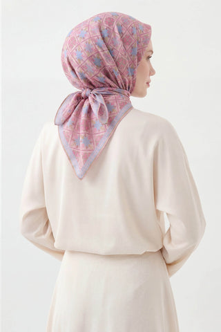 Soft Eşarp Minimal Motif Pembe - Soft Eşarp - | Silk Home