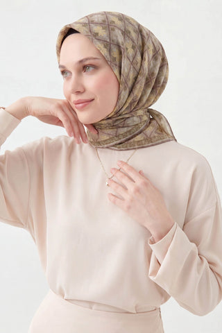 Soft Eşarp Minimal Motif Vizon - Soft Eşarp - | Silk Home