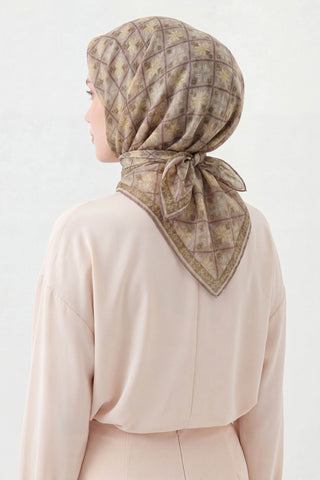 Soft Eşarp Minimal Motif Vizon - Soft Eşarp - | Silk Home