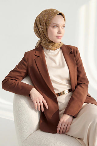 Soft Eşarp Olive 90x90 - Soft Eşarp - | Silk Home