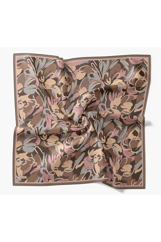 Soft Eşarp Painterly Floral Çikolata Kahve