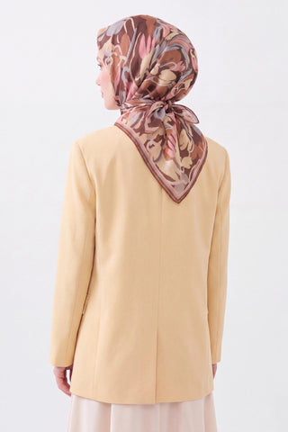 Soft Eşarp Painterly Floral Çikolata Kahve - Soft Eşarp - | Silk Home