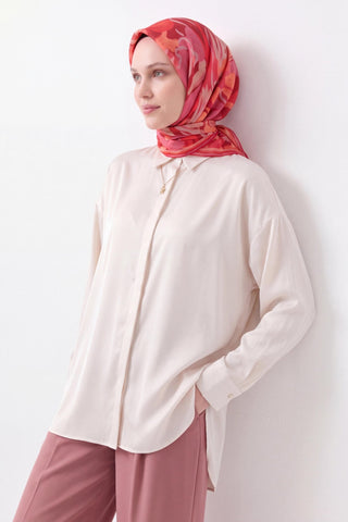 Soft Eşarp Painterly Floral Fuşya - Soft Eşarp - | Silk Home