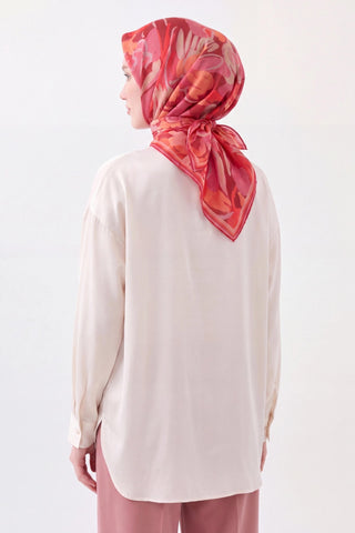 Soft Eşarp Painterly Floral Fuşya - Soft Eşarp - | Silk Home