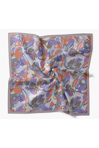 Soft Eşarp Painterly Floral Gök Mavi - Soft Eşarp - | Silk Home
