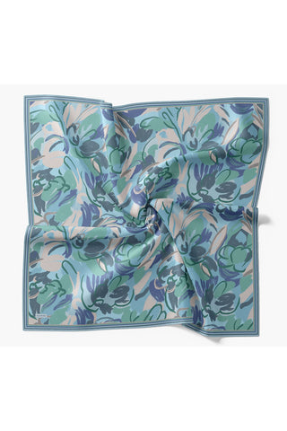 Soft Eşarp Painterly Floral Gök Mavi - Soft Eşarp - | Silk Home