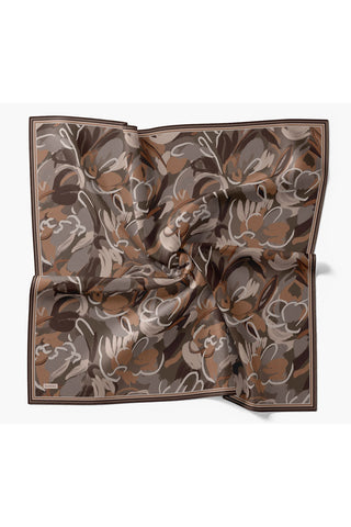Soft Eşarp Painterly Floral Kahverengi