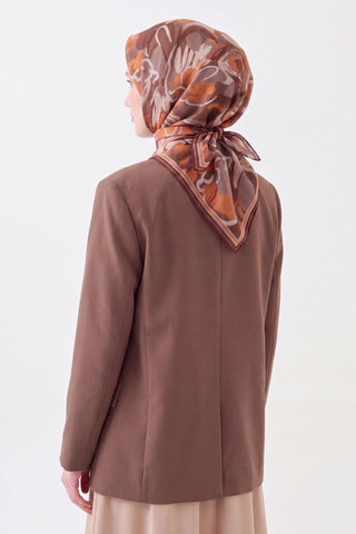 Soft Eşarp Painterly Floral Kahverengi - Soft Eşarp - | Silk Home