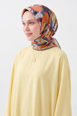 Soft Eşarp Painterly Floral Koyu İndigo - Soft Eşarp - | Silk Home