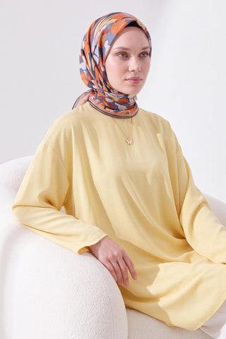 Soft Eşarp Painterly Floral Koyu İndigo - Soft Eşarp - | Silk Home