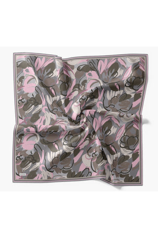 Soft Eşarp Painterly Floral Mavi Gri - Soft Eşarp - | Silk Home